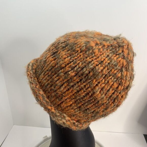 Inverni Wool Beanie Women\'s Hat Made in Italy Beige‎ White Nude Cable Knit